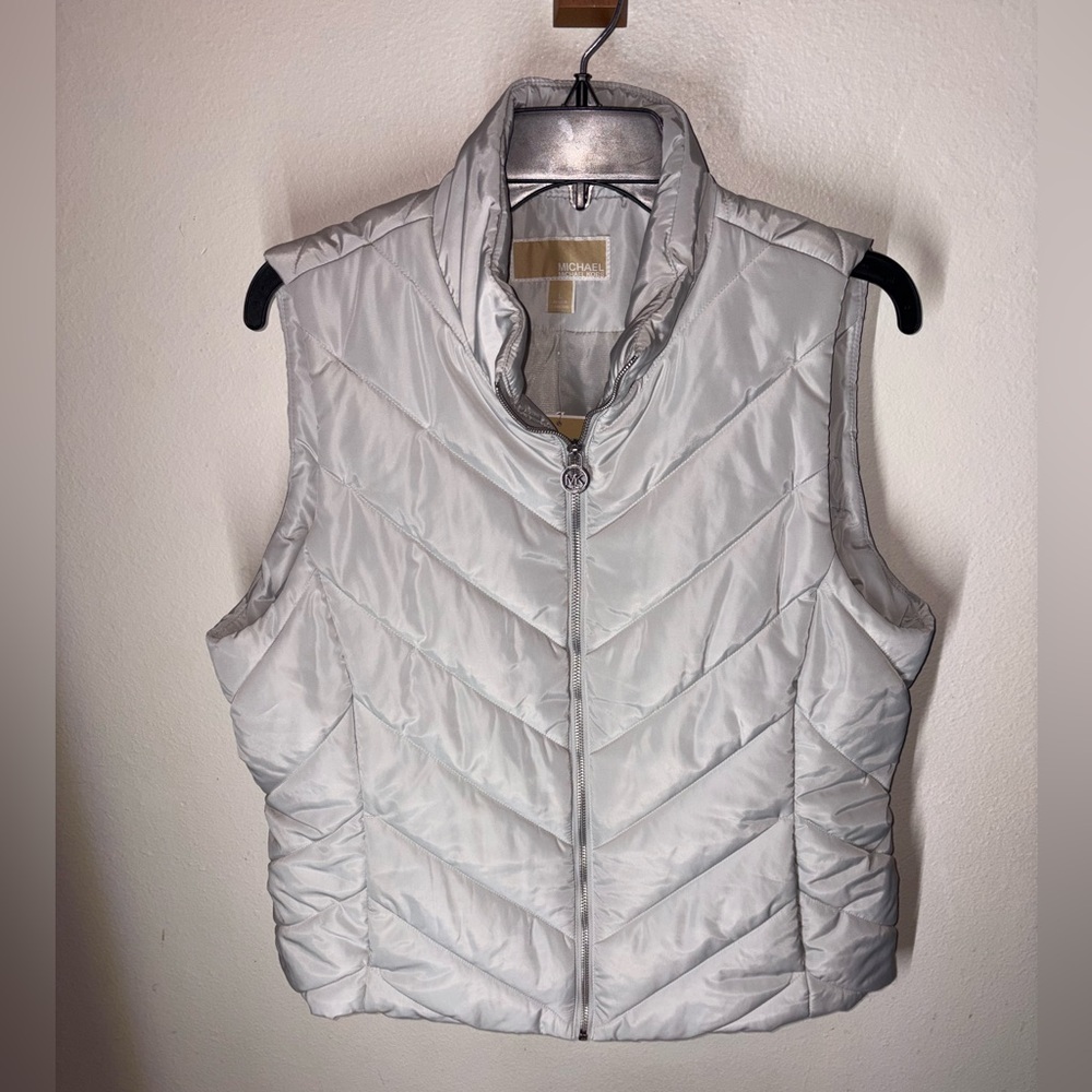 Michael Kors Women’s Metallic Gray Puffer Vest